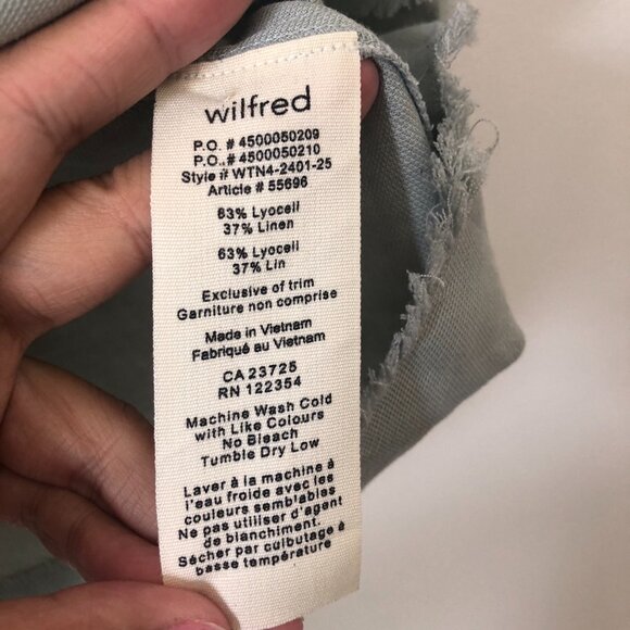 Aritzia Wilfred Octave Blouse Cropped Linen Blend Sleeveless Tank Top Size S 34" - Picture 5 of 7